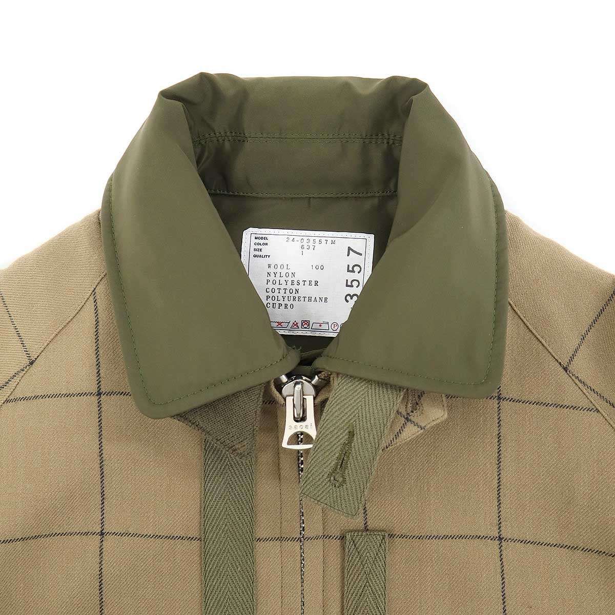 sacai サカイ 24AW Windowpane Blouson ジップアップジャケット 24 sacai サカイ 24AW Windowpane Blouson ジップアップジャケット 24