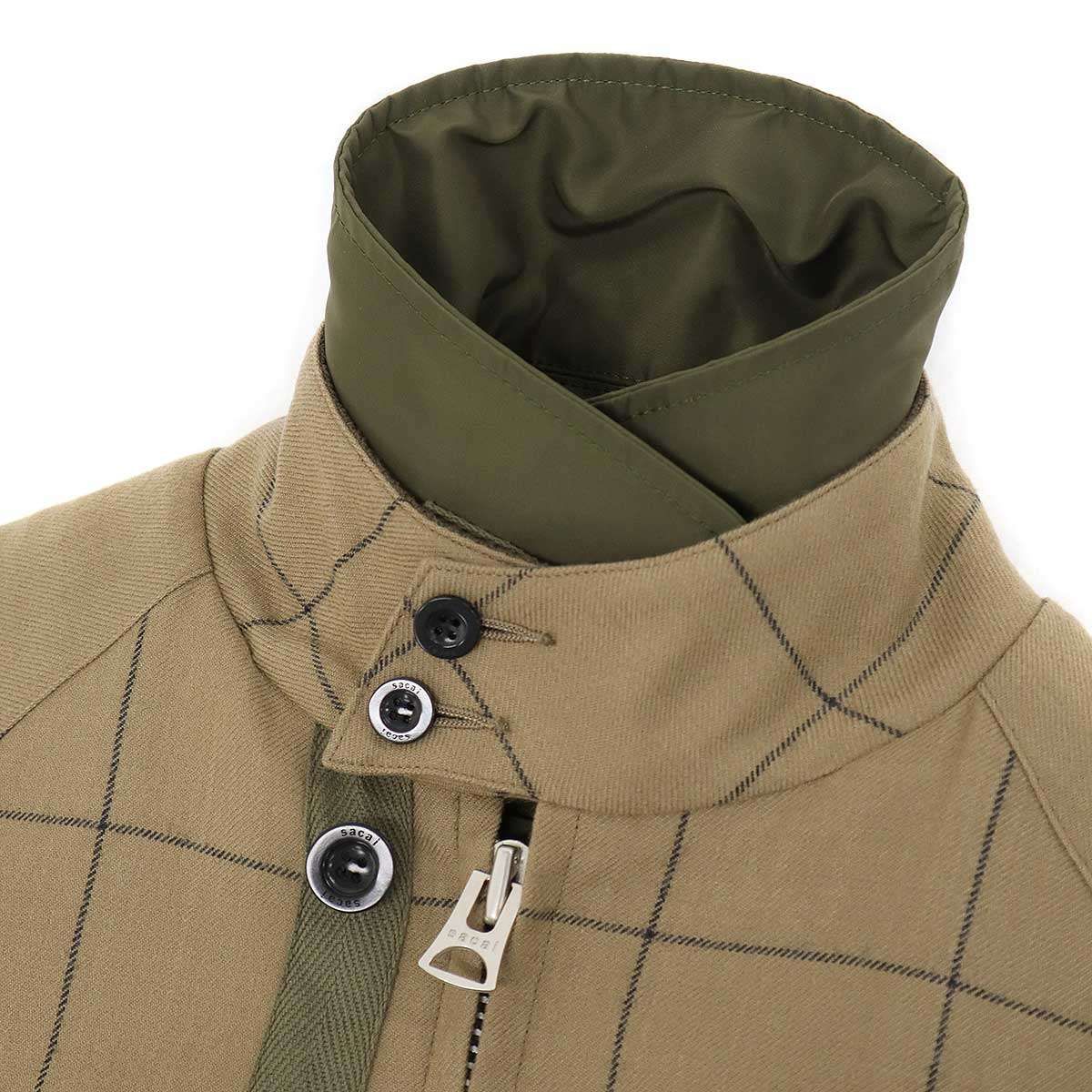 sacai サカイ 24AW Windowpane Blouson ジップアップジャケット 24