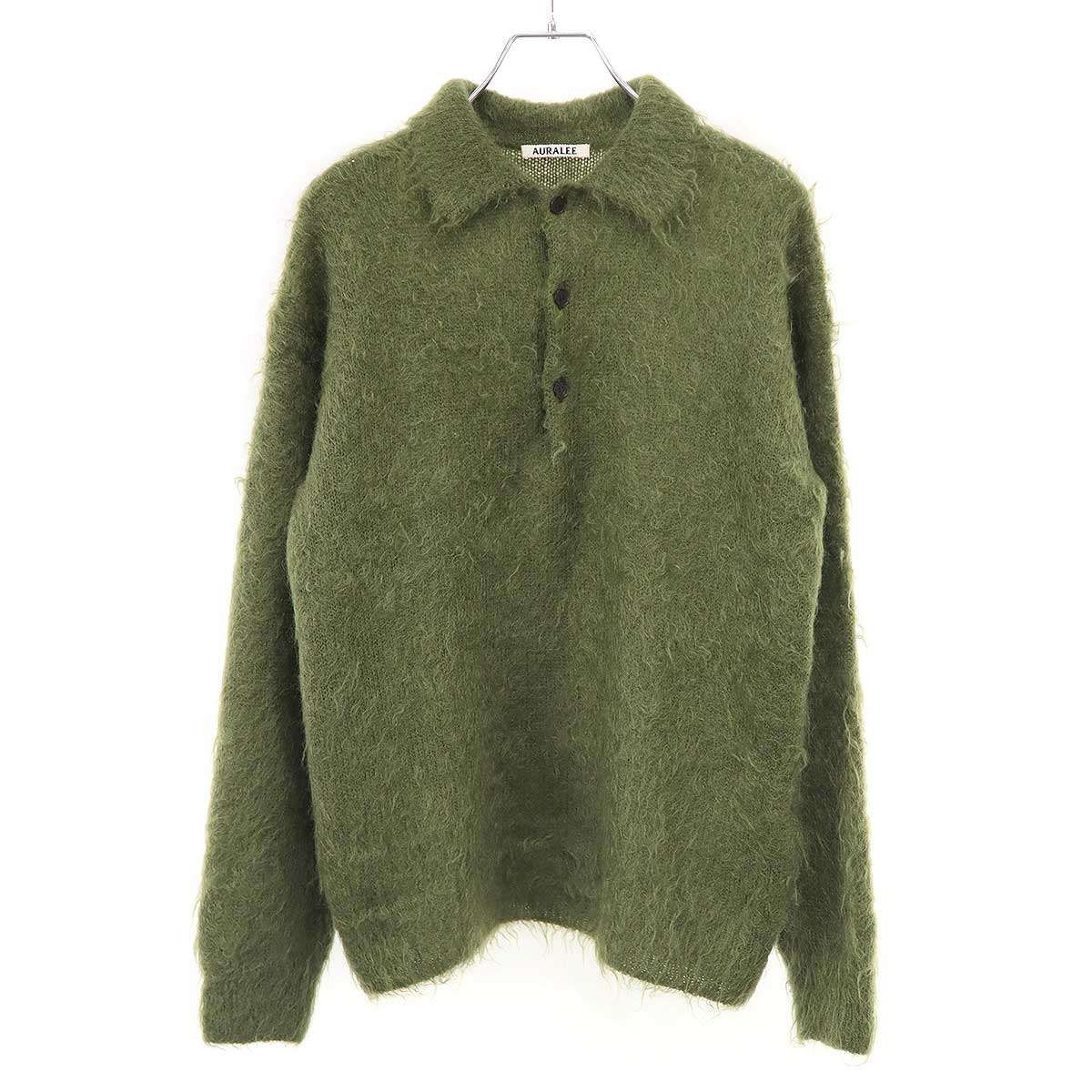 AURALEE オーラリー 25AW BRUSHED SUPER KID MOHAIR KNIT POLO モヘア 