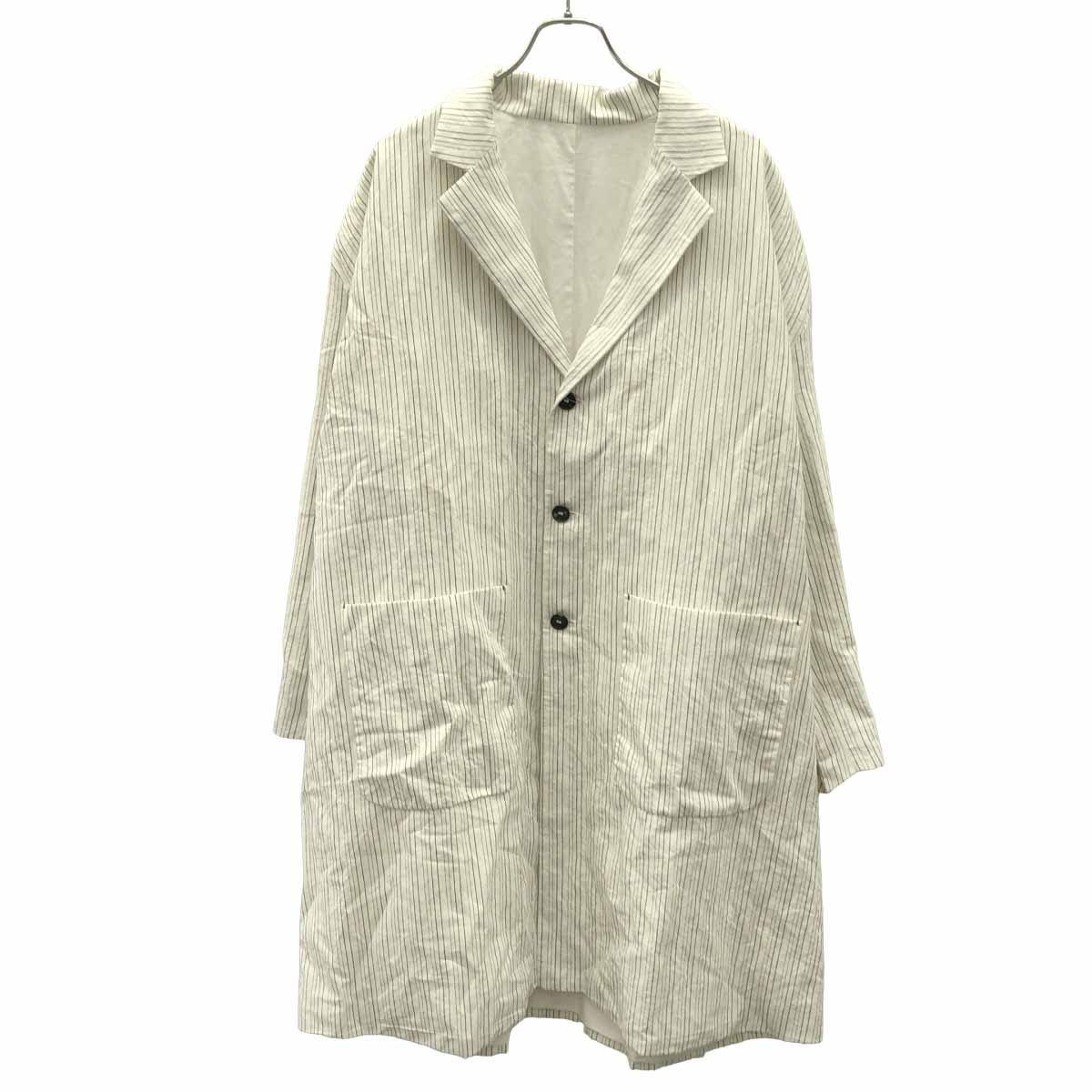 Bergfabel バーグファベル MOON COAT コットンリネンストライプ