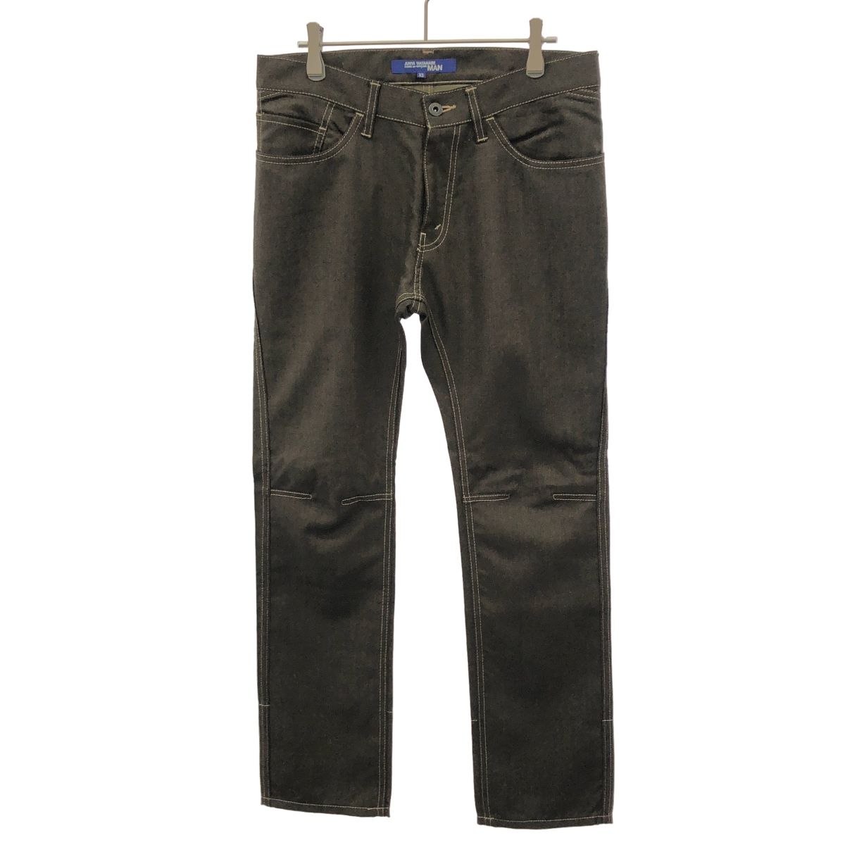 JUNYA COMME des GARCONS MAN ジュンヤワタナベ コムデギャルソンマン 10 AW コントラストステッチウールパンツ WF-P 013 カーキ XS