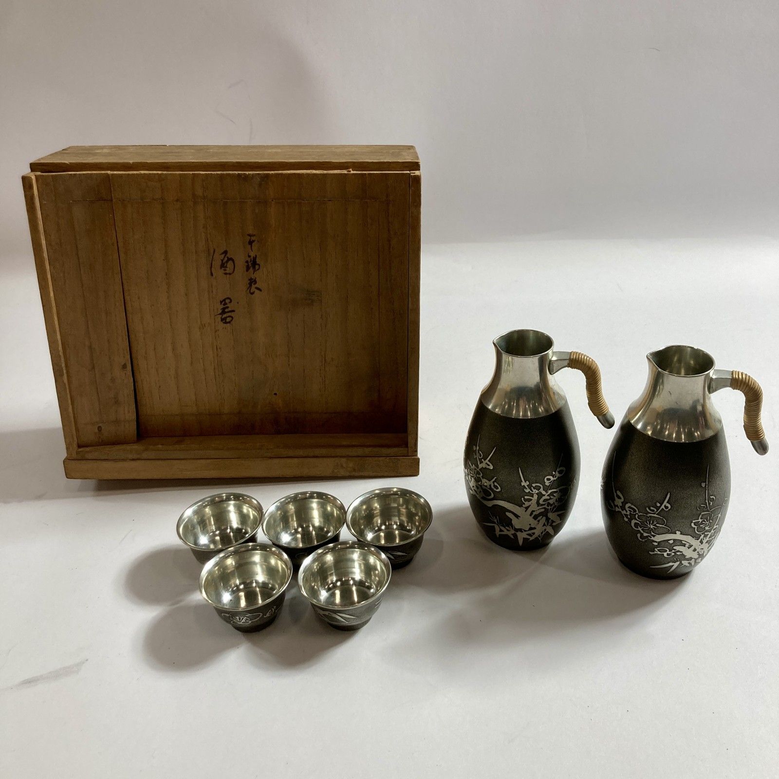 ☆ 薩摩錫器 酒器セット 徳利 お猪口 7点 まとめ 本錫 南錫 錫半