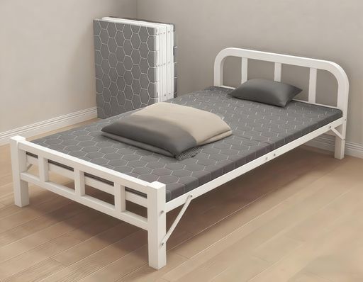 シングルベッドアウトドア用折りたたみ簡易ベッド幅90 CMコンパクト収納室内外兼用頑丈で耐久性がある安定静音通気完成品組み立て不要仮眠用来客用一人暮らし ホワイト90 x 190 37.5 cm