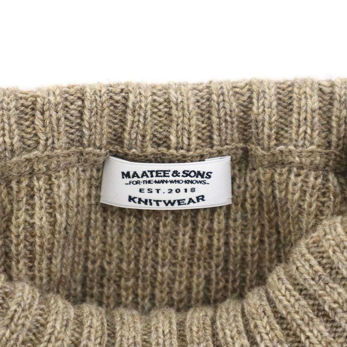 MAATEE＆SONS マーティーアンドサンズ 25AW FINELAMB×SHET ARMY SWEATER モックネックニットセーター MT5303-0116B ベージュ 2 MAATEE＆SONS マーティーアンドサンズ 25AW FINELAMB×SHET ARMY