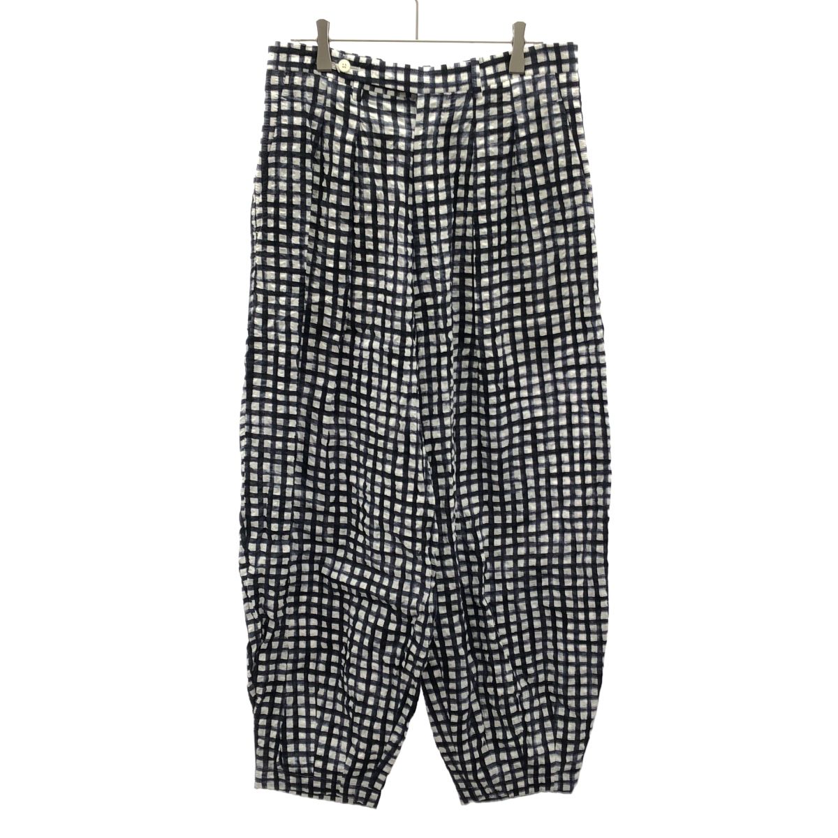 m s braque エムズブラック 24 SS HARLEM PANTS ニューハーレムチェックパンツ 241211 ブラック×ブルー×ホワイト 36