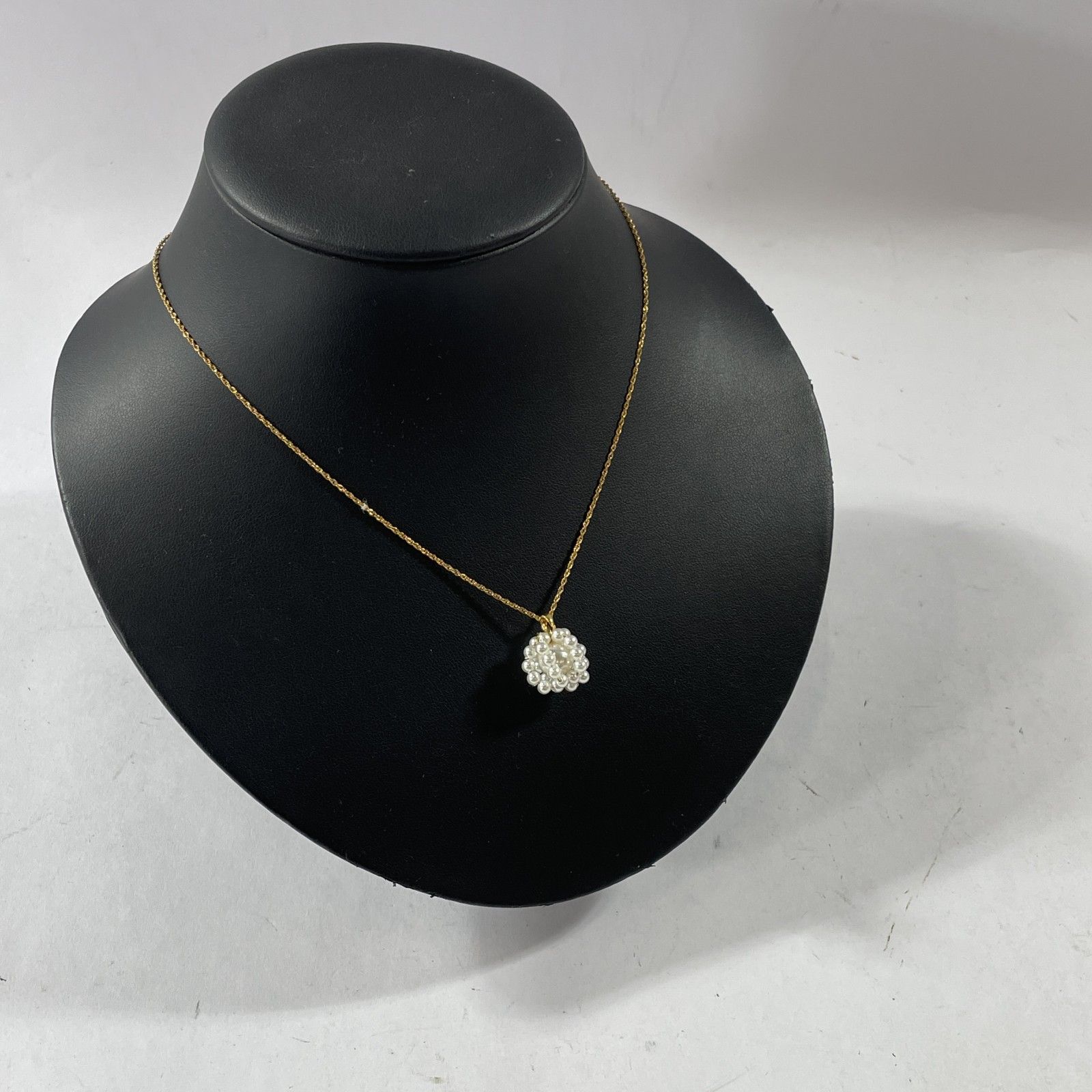 K 18刻印 18金 ゴールド パールボールペンダントトップ付き ゴールドチェーンネックレス 40㎝ アクセサリー チェーン総重量1.26 g 0.001 kg