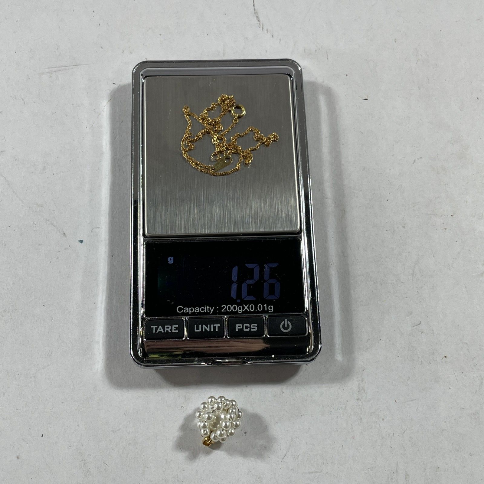 ☆ K18刻印 18金 ゴールド パールボールペンダントトップ付き ゴールド 