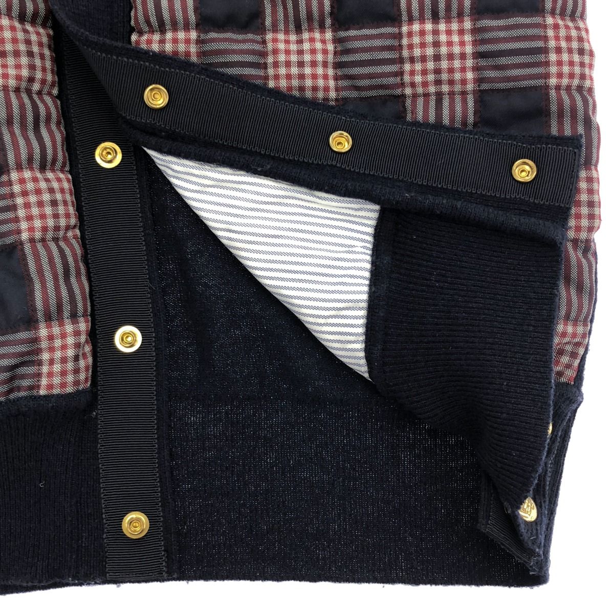 MONCLER GAMME BLEU モンクレールガムブルー チェックパネルウール 