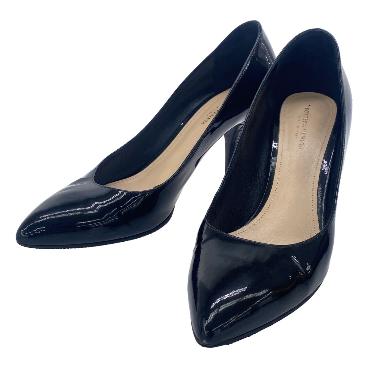 BOTTEGA VENETA ボッテガヴェネタ パテントレザーパンプス ブラック 37