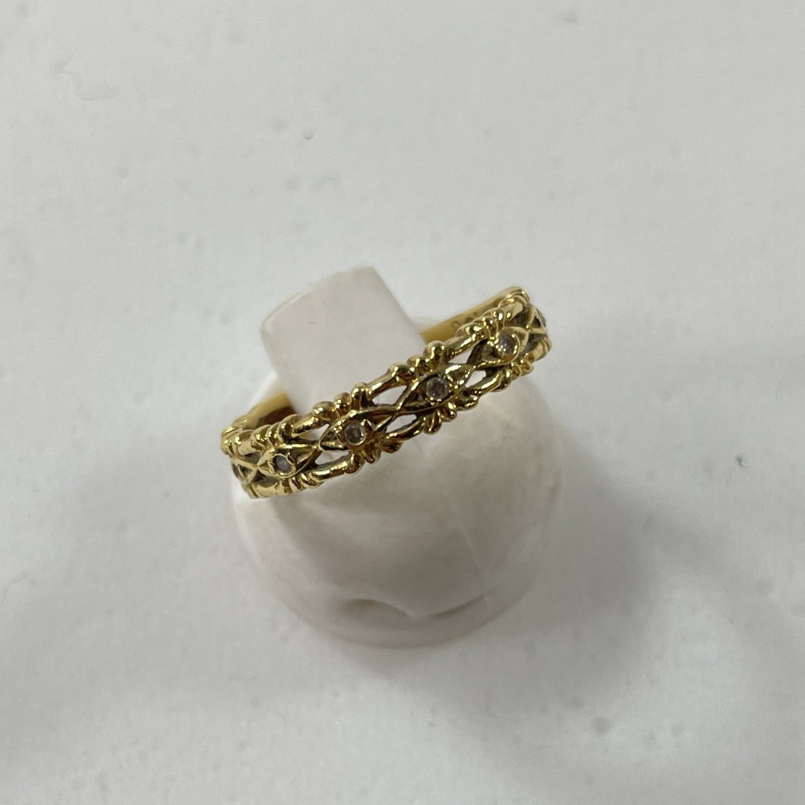 K 18刻印 18金 ゴールドデザインリング 石付き 0.05 指輪 10号 リング総重量2.13 g アクセサリー 0.002 kg