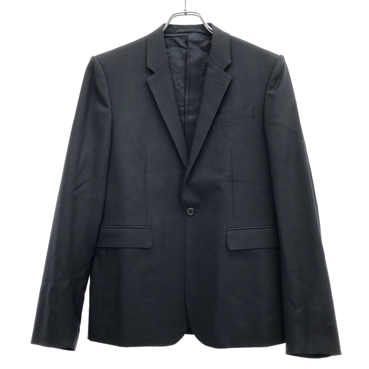 LAD ラッドミュージシャン 12 AW ウールギャバジン1 Bテーラードジャケット-スラックスパンツ セットアップスーツ 2212-301|2212-551 ブラック系 42