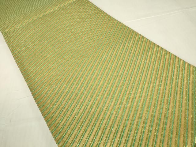 平和屋着物▽全通柄袋帯 斜線文 金糸 鈴乃屋扱い 正絹 逸品 DABA4158az