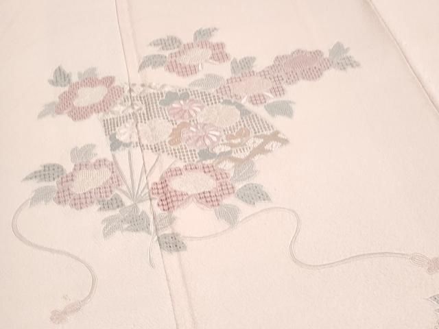 平和屋着物▽中国三大刺繍 スワトウ刺繍 総刺繍 訪問着 扇面花文 正絹