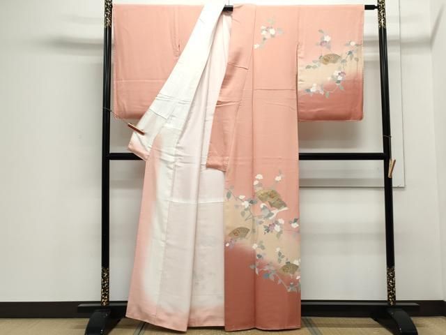 平和屋着物▽中国三大刺繍 スワトウ刺繍 総刺繍 訪問着 扇面花鳥文