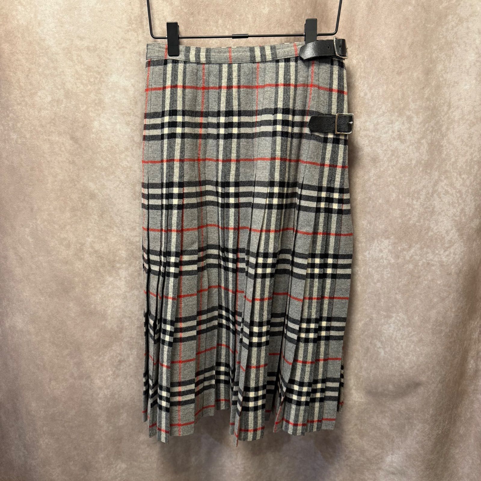 BURBERRY バーバリー ウール ロング プリーツ スカート 巻きスカート バーバリー 巻きスカート プリーツ ウール BURBERRY バーバリー ウール