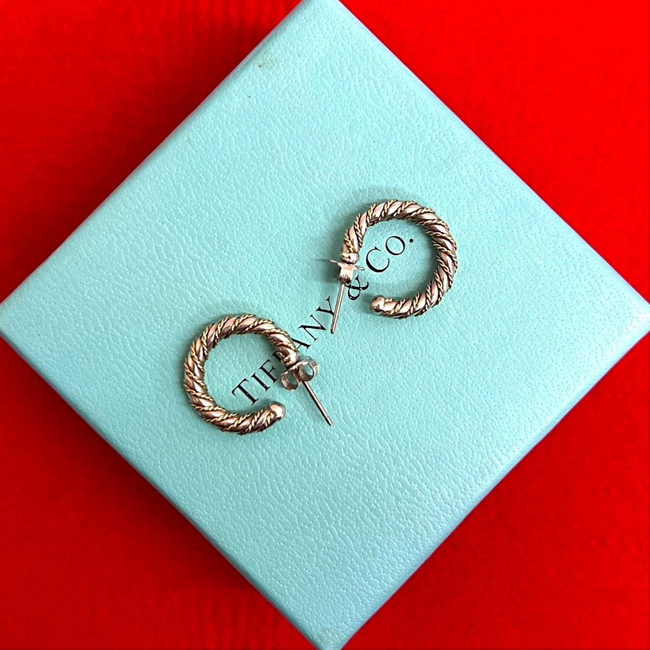 極 美品 TIFFANY&Co. ティファニー ツイスト コンビ フープ ピアス