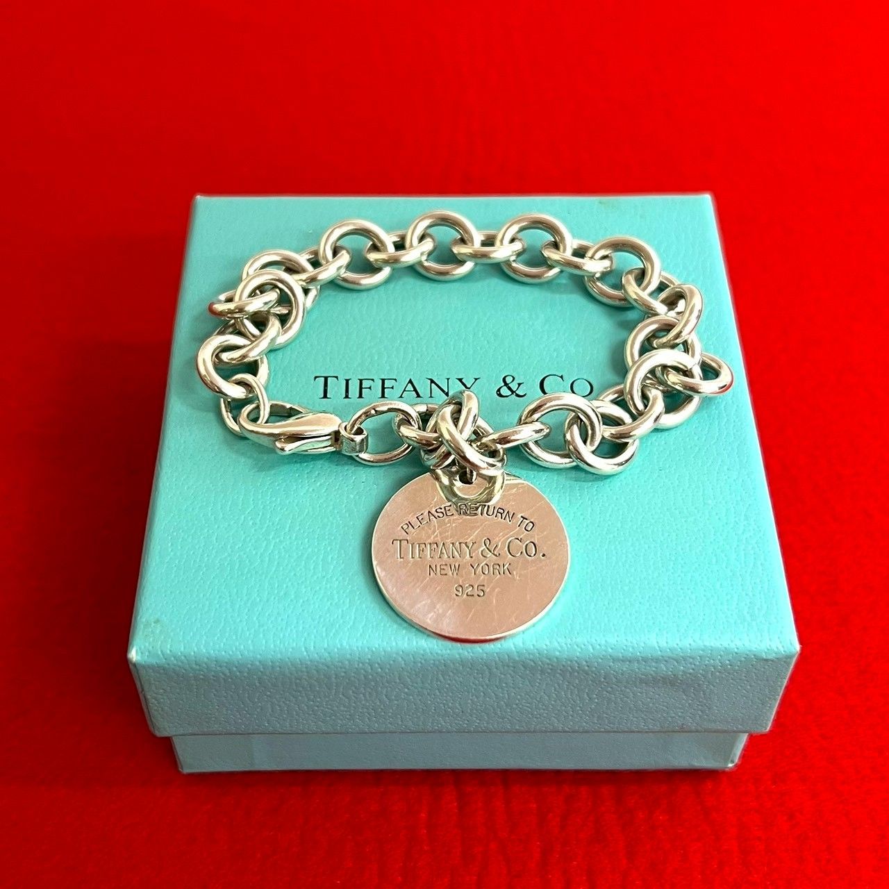 TIFFANY-Co. ティファニー リターントゥ ラウンドタグ シルバー925 チェーン ブレスレット アクセサリー シルバー 34819