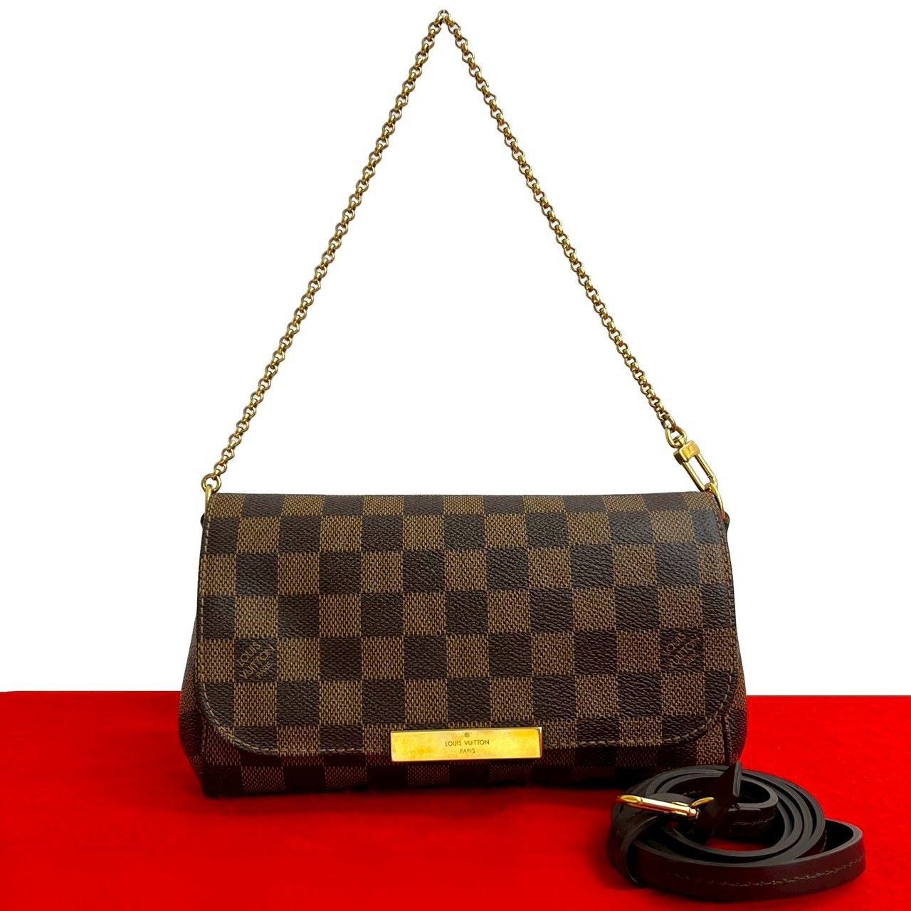 極 美品 LOUIS VUITTON ルイヴィトン フェイボリット PM ダミエ レザー