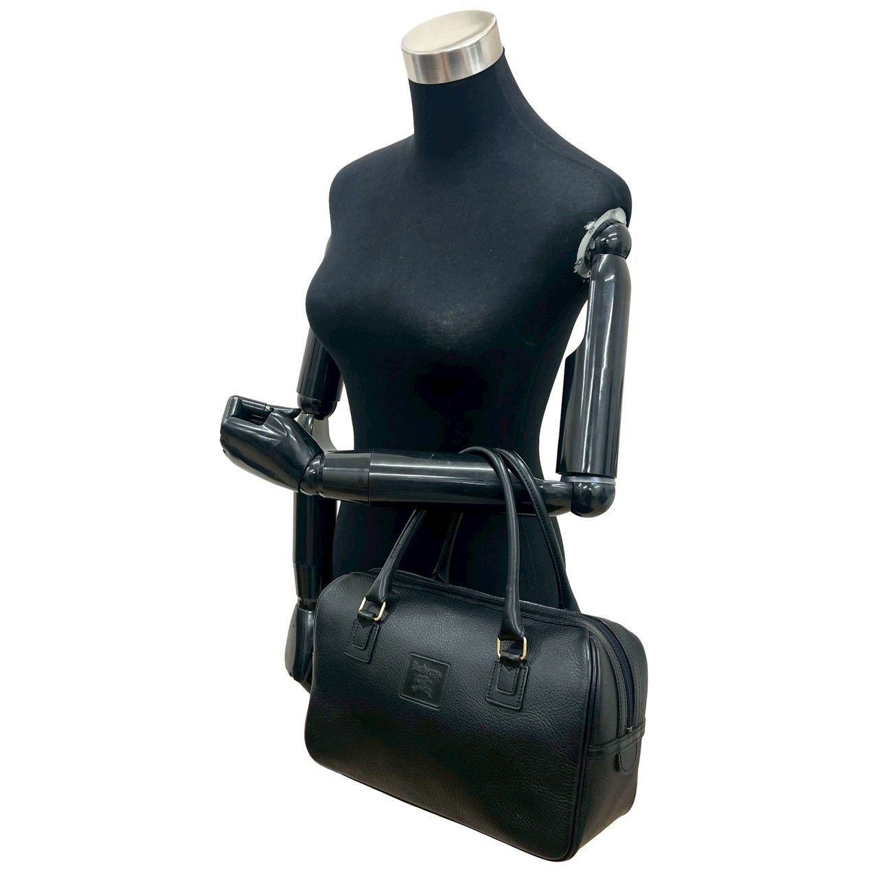 バーバリー ロンドン レザー ミニ ボストン バッグ 黒 BURBERRY 極美品】BURBERRY バーバリー ボストンバッグ ミニボストンバック 黒