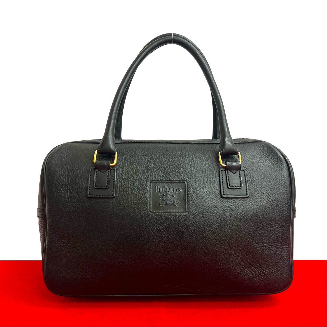 バーバリー ロンドン レザー ミニ ボストン バッグ 黒 BURBERRY BURBERRY バーバリー ミニボストンバッグ トートバッグ レザー