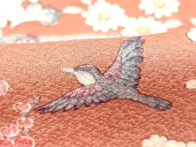 平和屋着物□上質な小紋 流水花鳥文 暈し染め 正絹 逸品 DABB2117cd