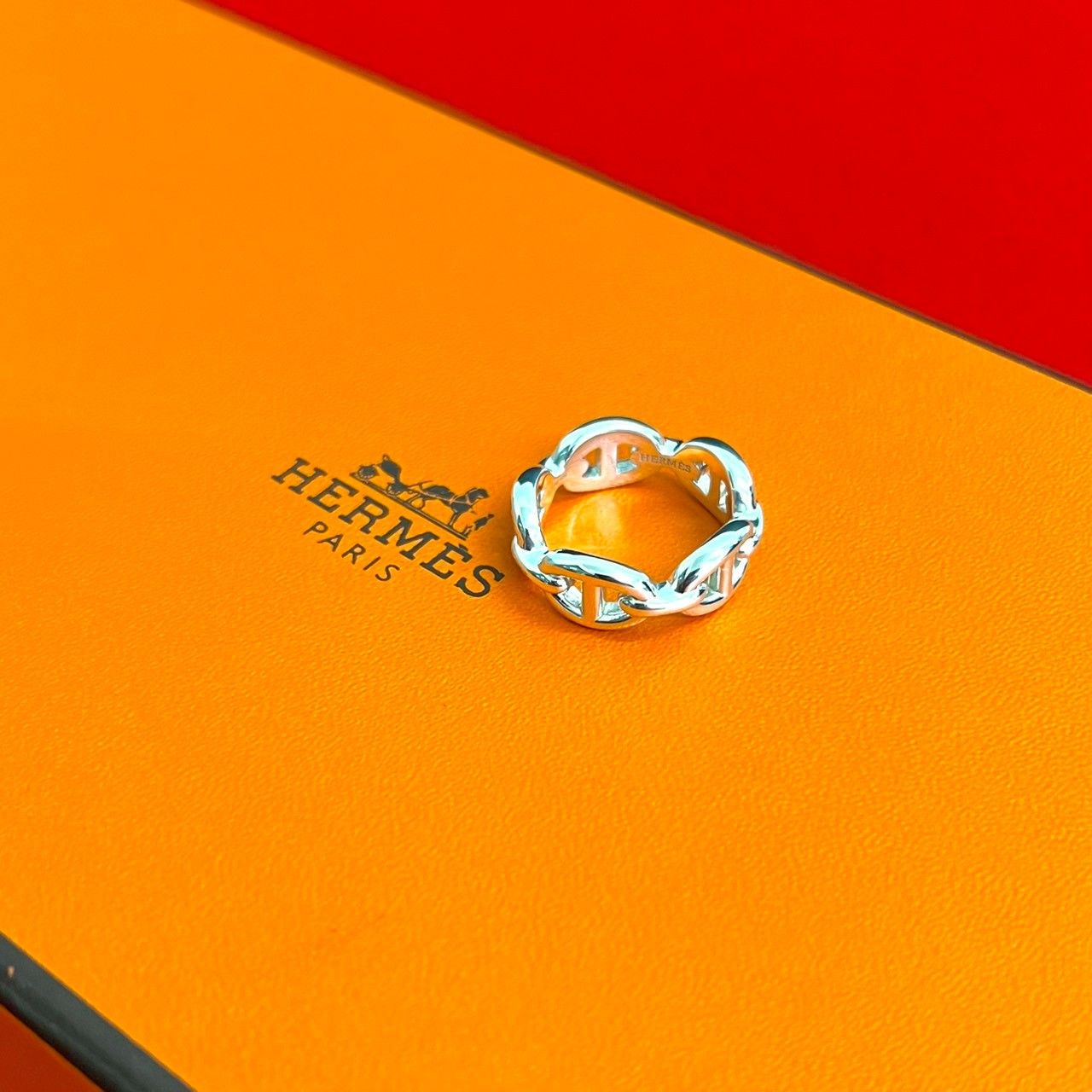 HERMES エルメス シェーヌダンクル アンシェネ リング シルバー925 指輪 10号 アクセサリー レディース シルバー 427-5