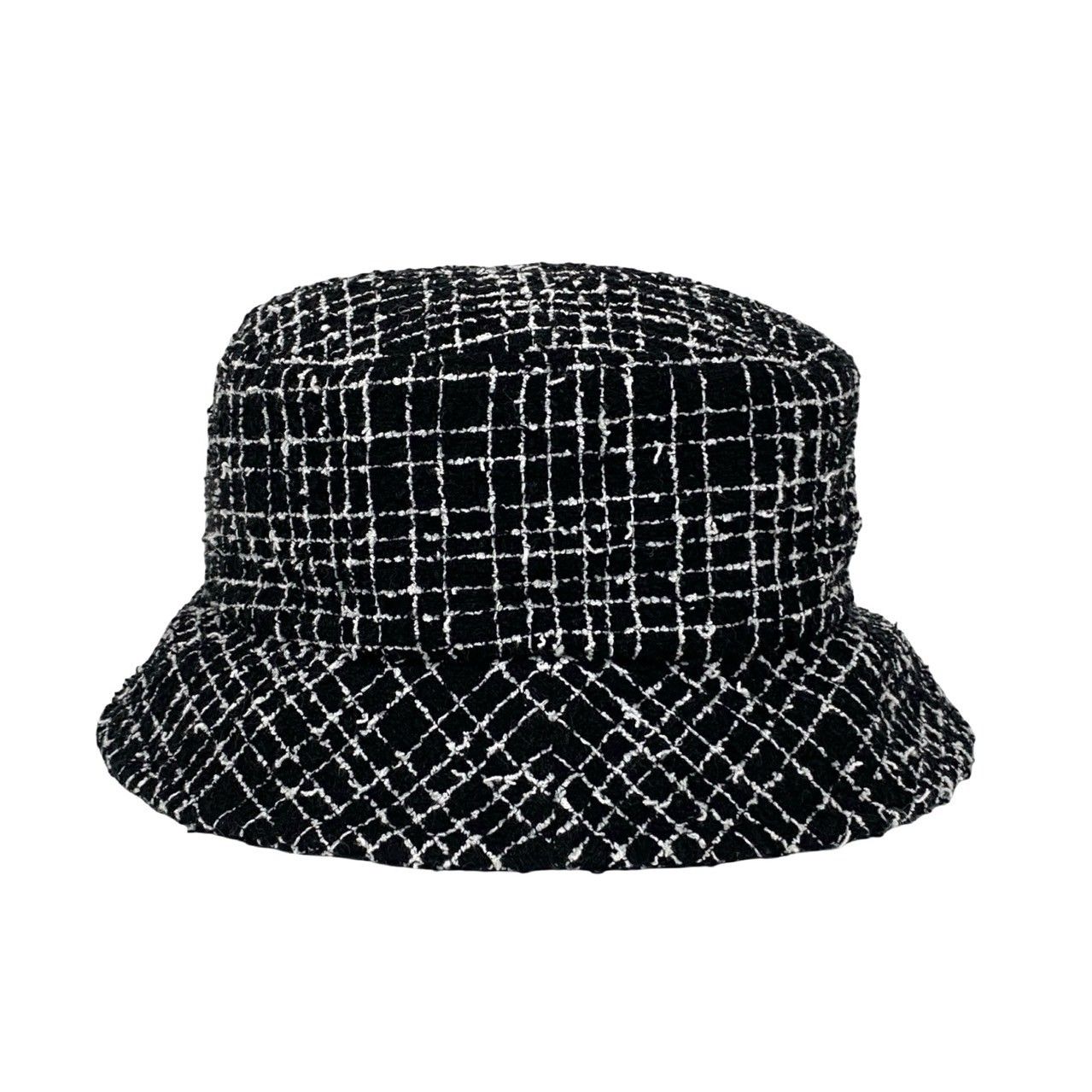 極美品■希少　シャネル　ハット　ココマーク　女優帽子　ブラック　57 アニマル 極 美品 希少品 箱付き CHANEL シャネル ココマーク モチーフ ツイード