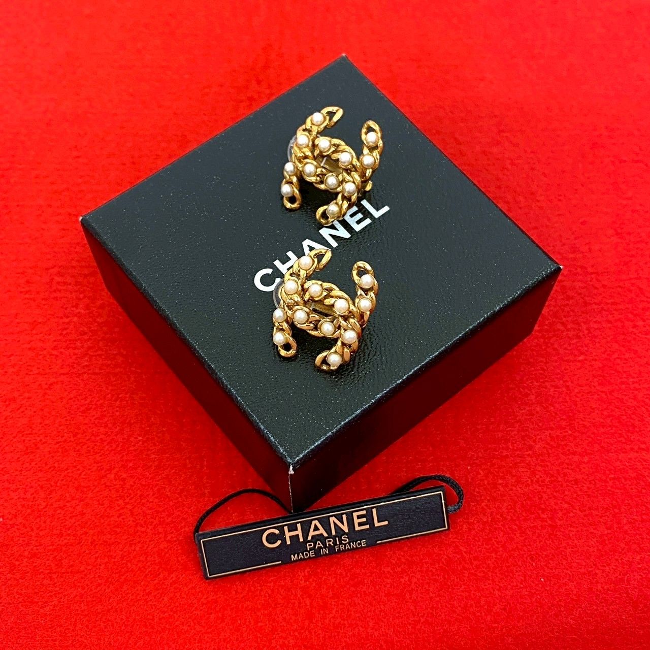 き コメあり 03 A CHANEL シャネル ココマーク GP フェイクパール イヤリング イヤーカフ アクセサリー ゴールド 32655