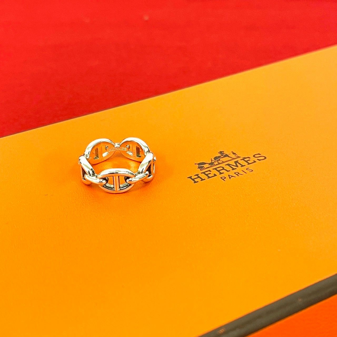 HERMES エルメス シェーヌダンクル アンシェネ リング シルバー925 指輪 12号 アクセサリー ジュエリー シルバー 34991