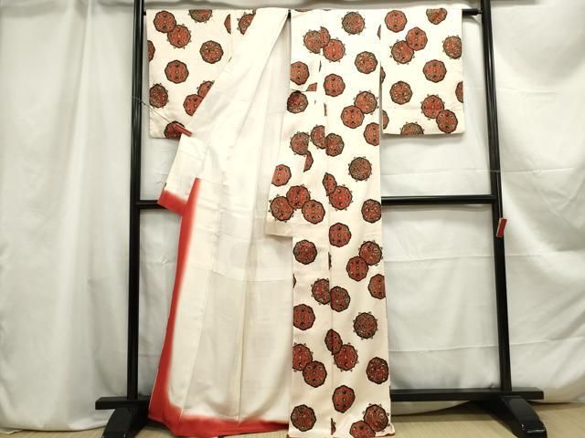 平和屋着物□上質な小紋 花鳥更紗花文 金彩 正絹 逸品 DABA9319qa