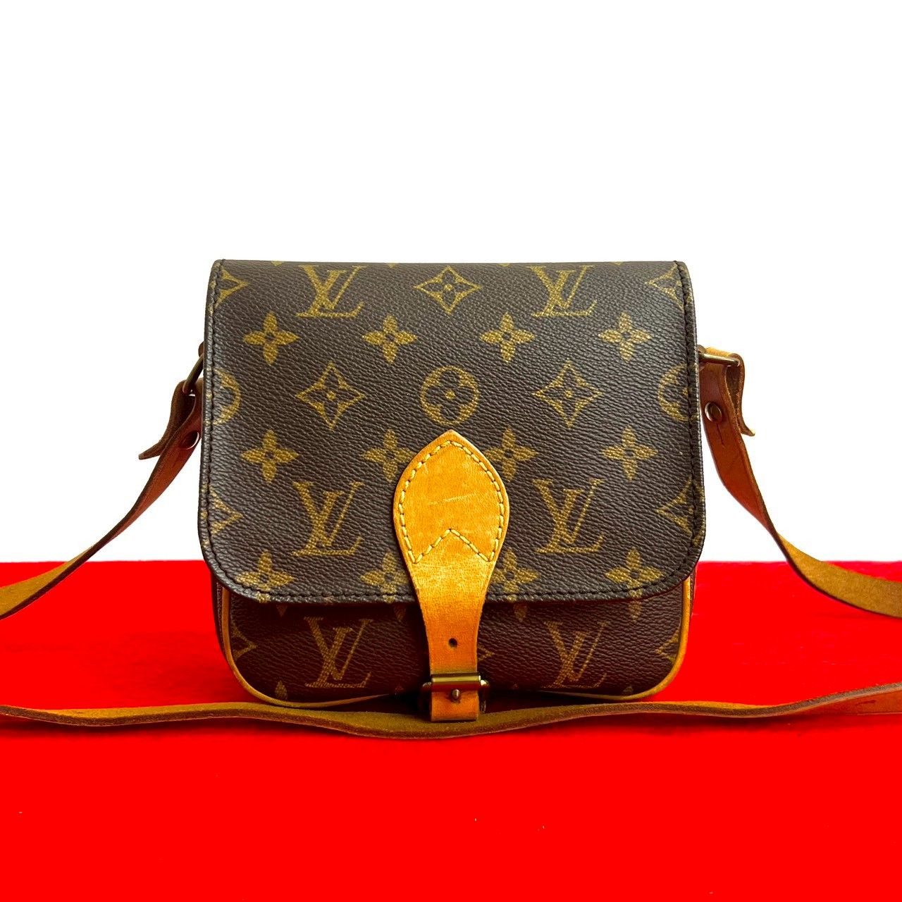 LOUIS VUITTON ルイヴィトン ミニ カルトシエール モノグラム レザー 本革 ショルダーバッグ ポシェット ブラウン 18141