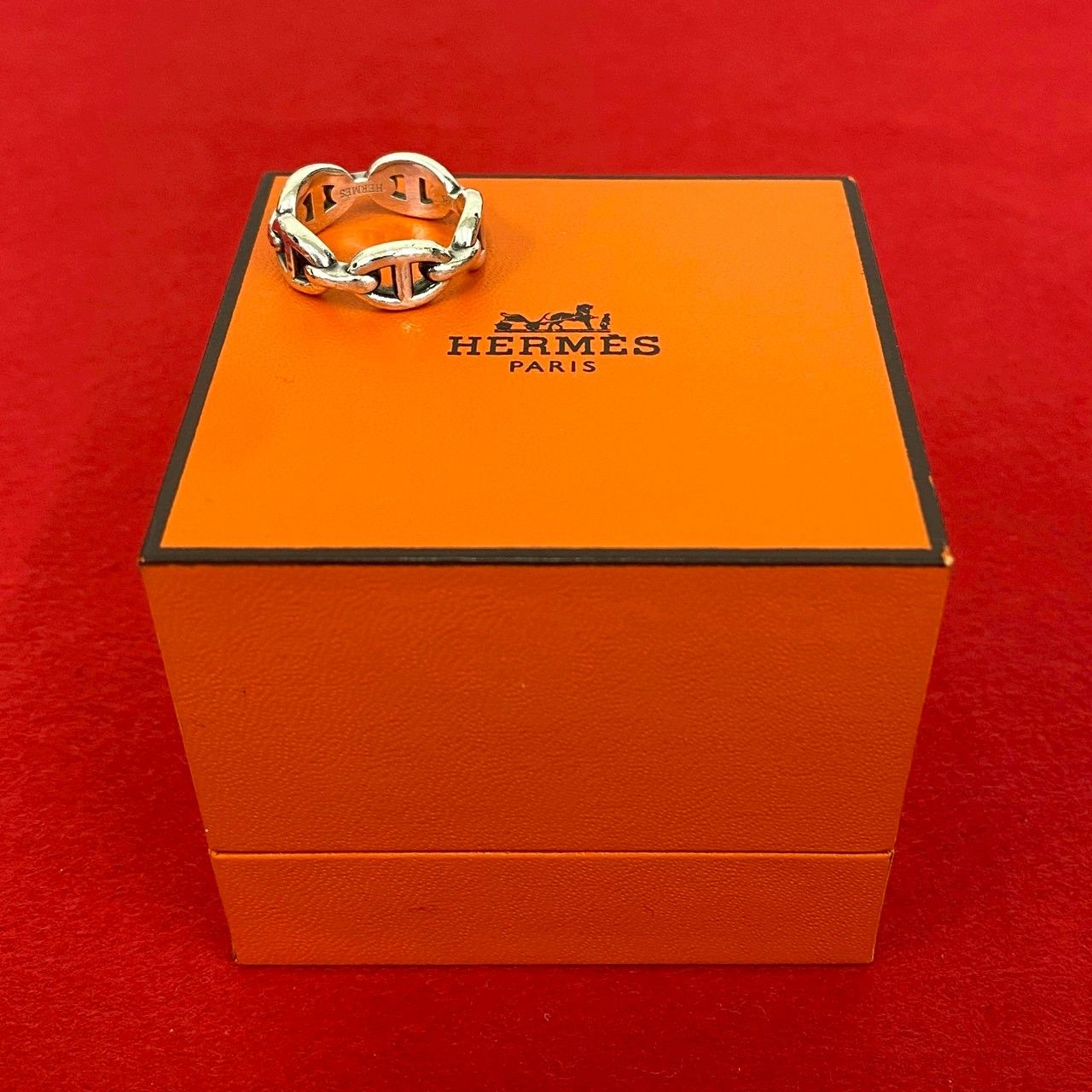 き HERMES エルメス シェーヌダンクル アンシェネ リング シルバー925 指輪 12号 アクセサリー シルバー 2144 a