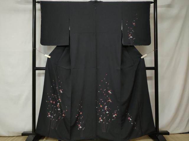 平和屋着物□訪問着 枝花文 黒地 正絹 逸品 未使用 CABA6856ev - メルカリ