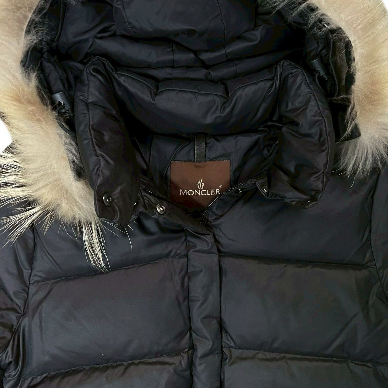 極 美品 MONCLER モンクレール ロゴ 金具 ナイロン ダウン フェザー