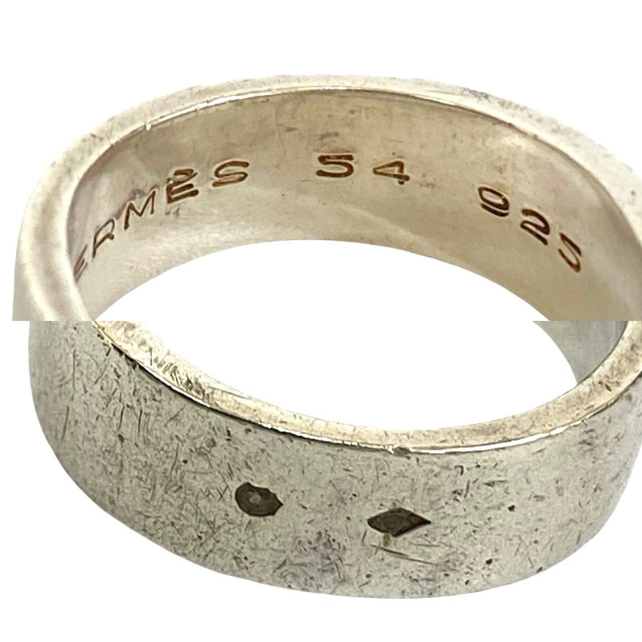 極 美品 HERMES エルメス ラセット リング リボン モチーフ シルバー