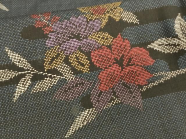 平和屋着物□本場大島紬 7マルキ 草花文 正絹 逸品 DABB3122cm - メルカリ