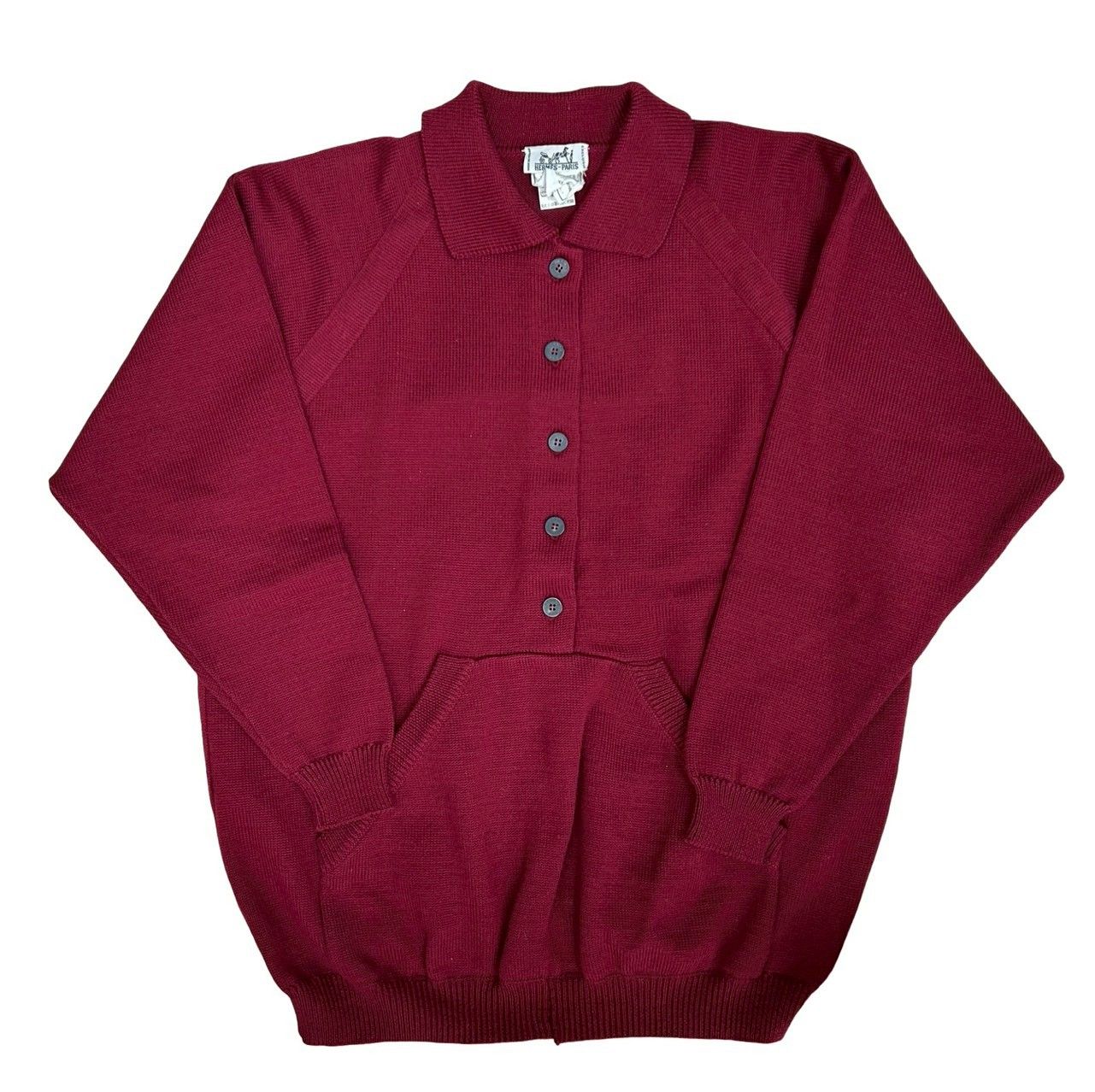 HERMES エルメス ウール セーター ニット トップス Sサイズ レディース ワインレッド 84021