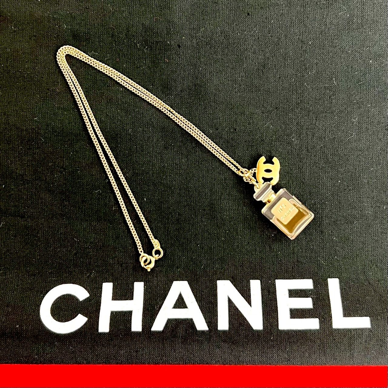コメあり 05 P CHANEL シャネル ココマーク ナンバー5 モチーフ GP レジン チェーン ネックレス ペンダント ゴールド 97719