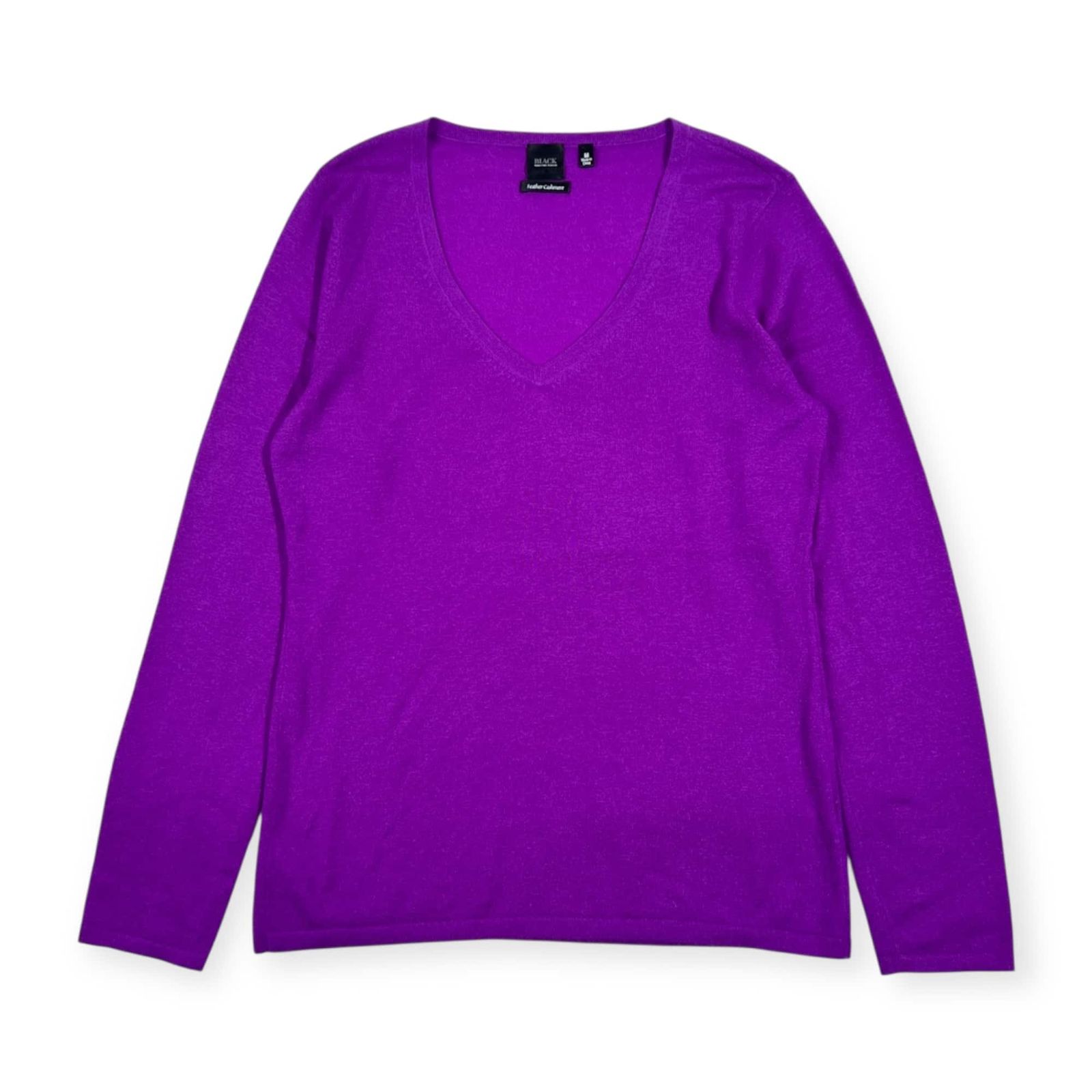 カシミヤ100% BLACK Saks Fifth Avenue ブラック Vネック ハイゲージ