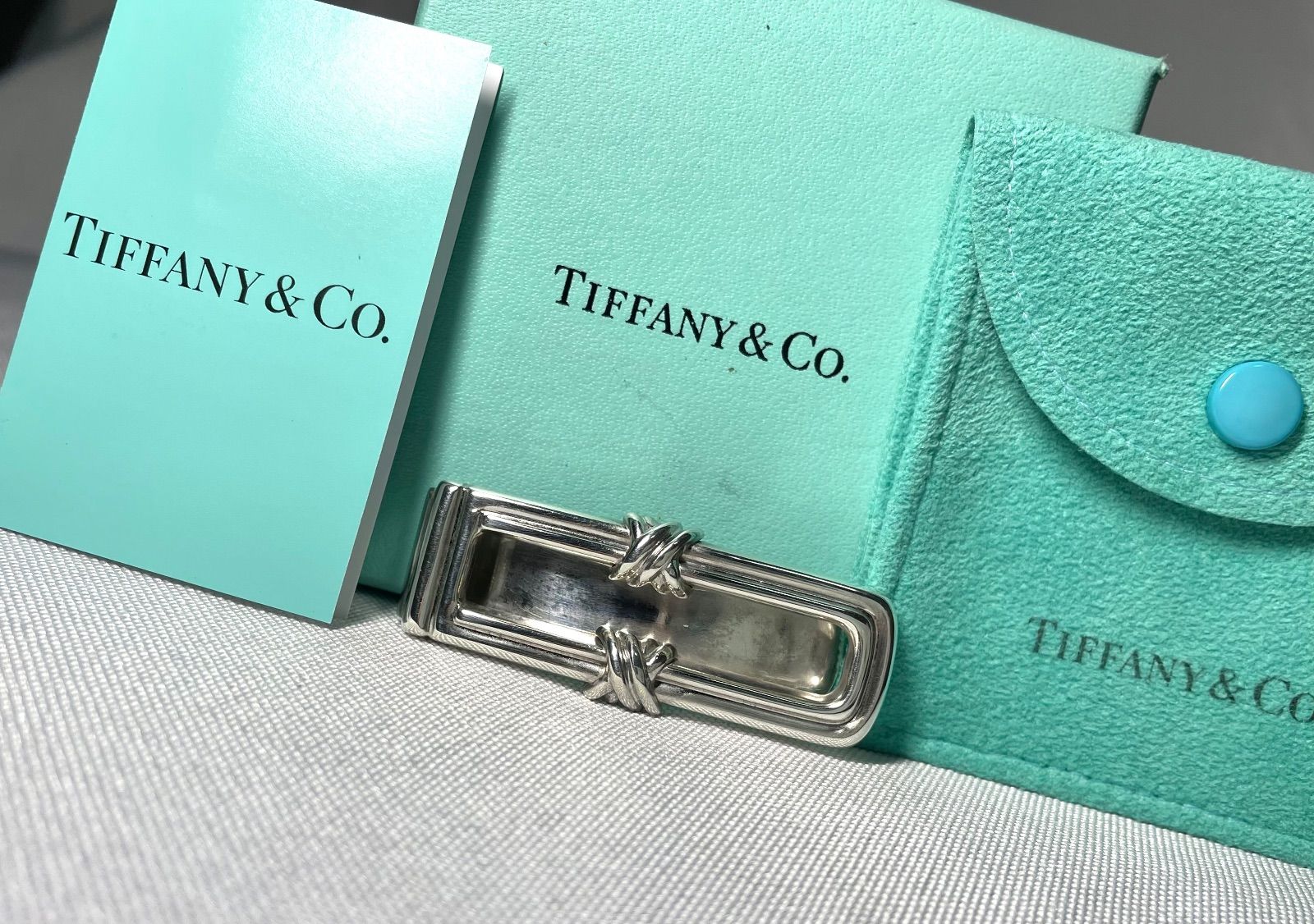TIFFANY ティファニー シグネチャー ダブルクロス マネークリップ 