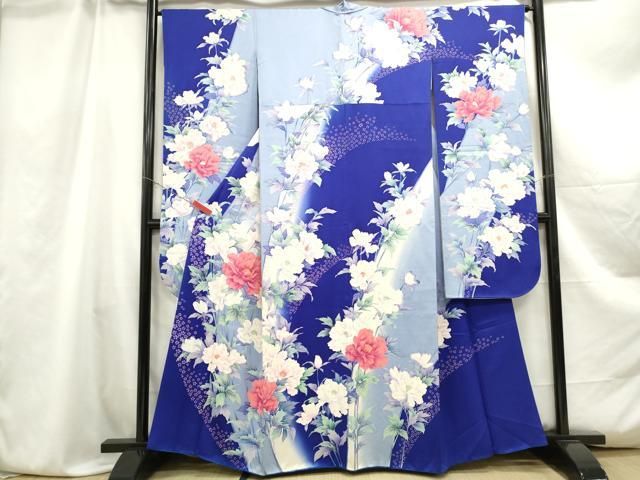 平和屋着物□豪華振袖 枝花文 牡丹 暈し染め 金彩 正絹 逸品