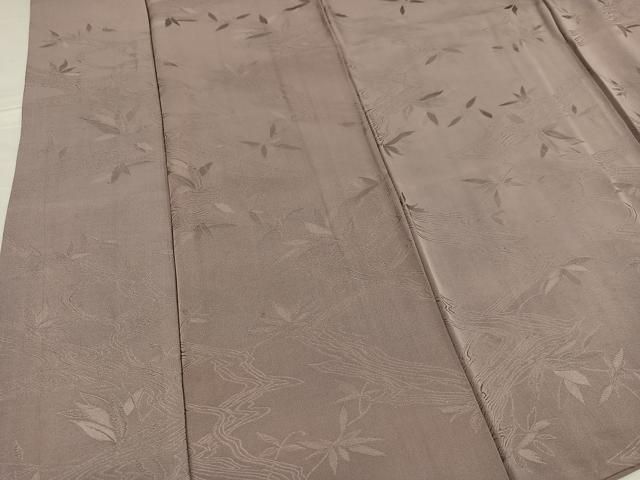 平和屋着物□上質な色無地 笹地紋 鳩羽鼠色 正絹 逸品 AABF0056ph