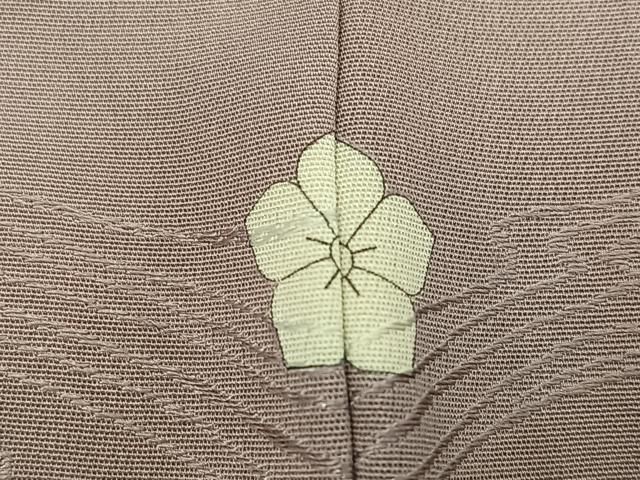 平和屋着物□上質な色無地 笹地紋 鳩羽鼠色 正絹 逸品 AABF0056ph