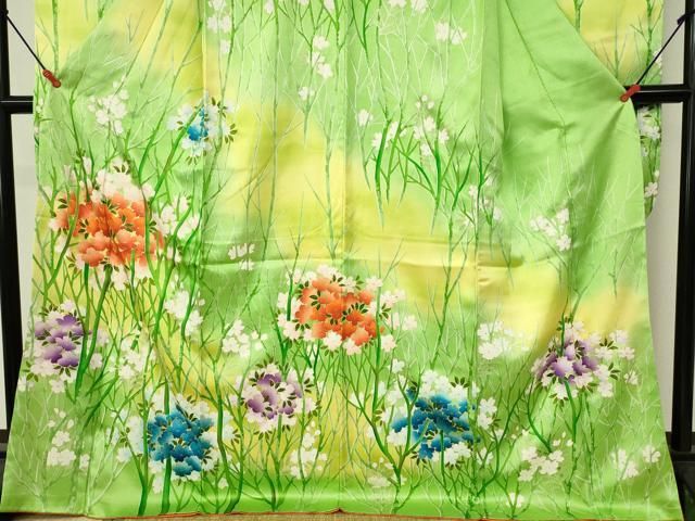 平和屋着物□豪華振袖 草花文 暈し染め 金彩 正絹 逸品 DABA5929qp
