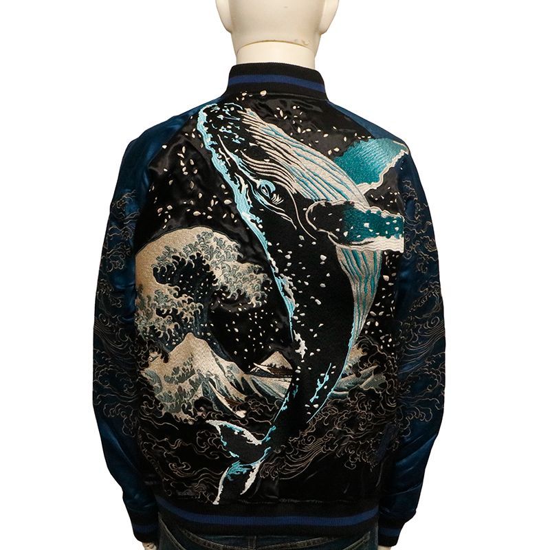未使用近 2面用 絡繰魂 クジラ 日本限定 スカジャン vintage レーヨン