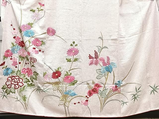 平和屋着物□豪華振袖 総刺繍 草花文 金銀糸 正絹 逸品 CABB8589xi