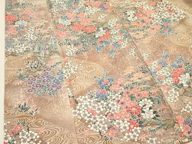 平和屋着物□上質な小紋 流水花文 正絹 逸品 DABA6667op - メルカリ