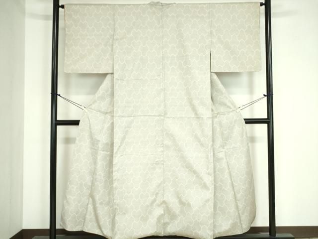 平和屋着物□本場大島紬 白大島 7マルキ 毘沙門亀甲 反端付き 正絹