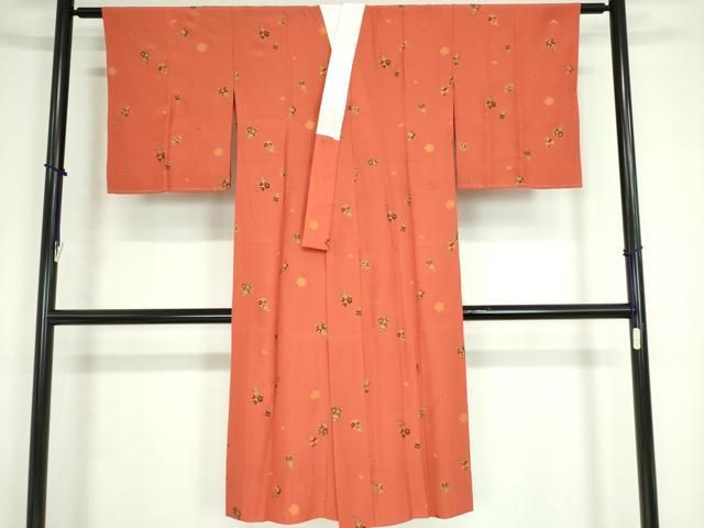 平和屋着物□長襦袢 無双仕立て 舞鈴桜文 金彩 正絹 逸品 DAAZ3373ob