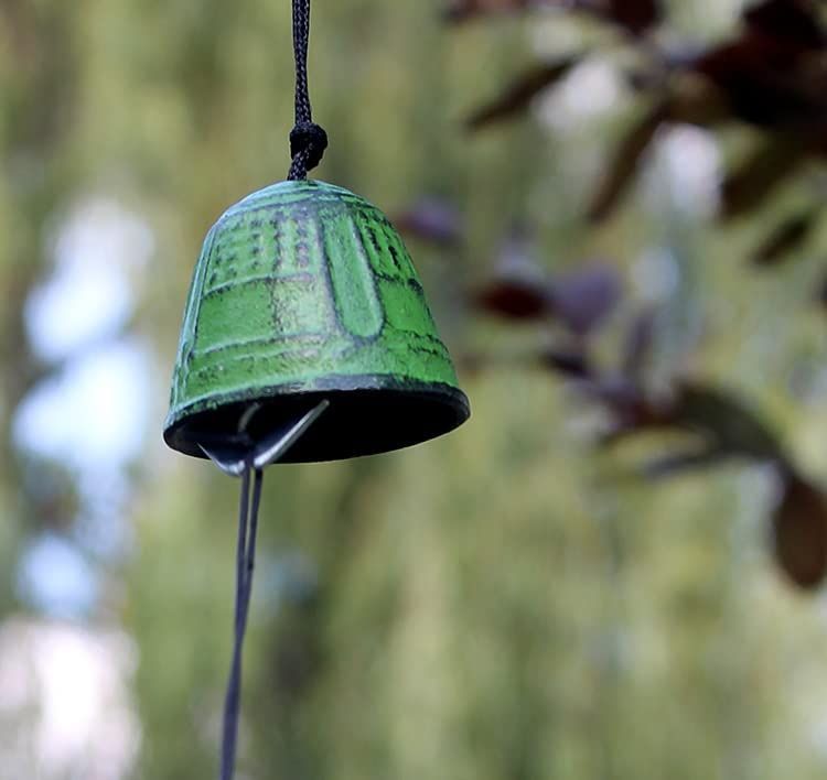 ふうりん・風鈴5個セット　●南部鉄器  釣鐘風アンティーク・ウィンドチャイム ふうりん・風鈴5個セット ○南部鉄器 釣鐘風アンティーク・ウィンド